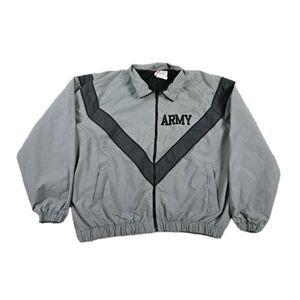 US Army IPFU Jacket Mens Large Gray Physical Fitness Uniform PT Gorpcore Surplus